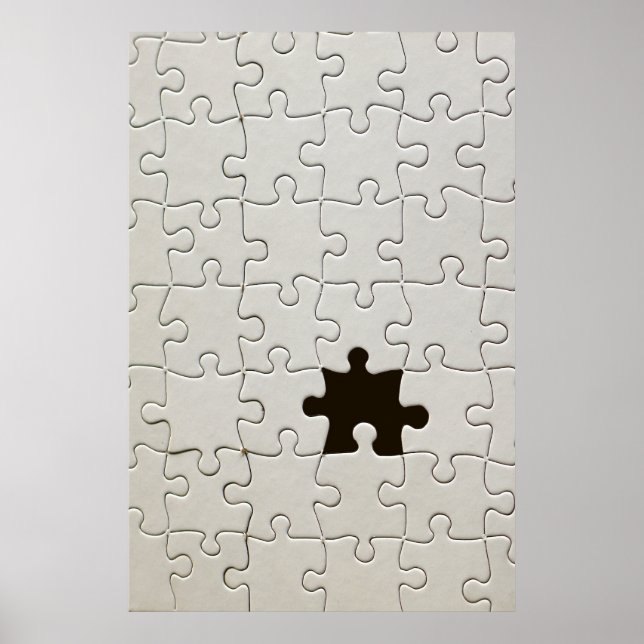 You Complete Me Romantic Black and White Jigsaw Poster (Front)