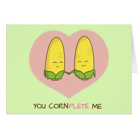 You complete me sweet loving corn couple cards (Front Horizontal)