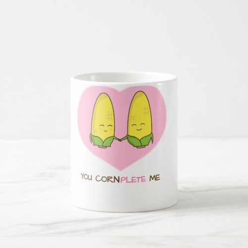 You complete me sweet loving corn couple coffee mug