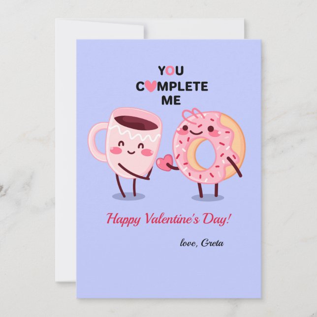 You Complete Me Valentine's Day Card (Front)