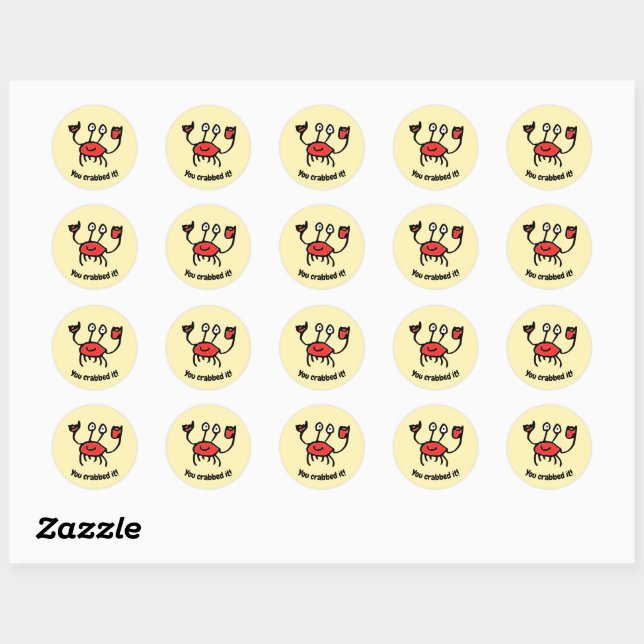 You Crabbed It! Reward Stickers for Kids (Sheet)