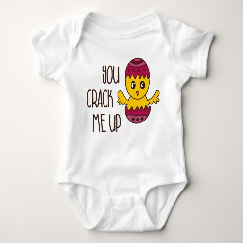 You Crack Me Up Easter Chick Funny Cute Drawing Baby Bodysuit