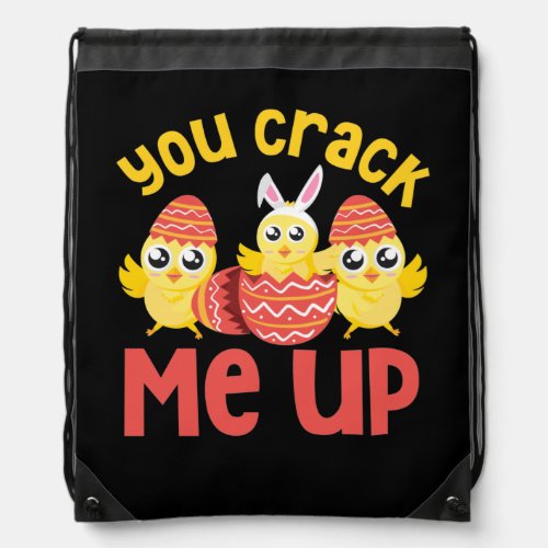 You Crack Me Up Easter Chicks Drawstring Bag