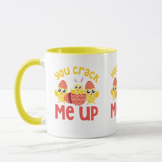 You Crack Me Up Easter Chicks Mug (Left)
