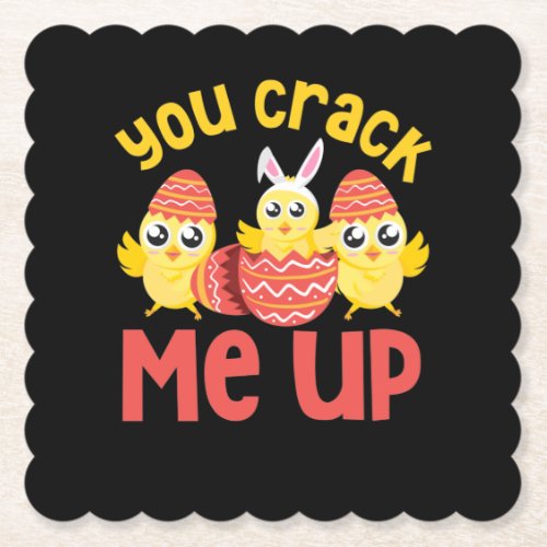 You Crack Me Up Easter Chicks Paper Coaster