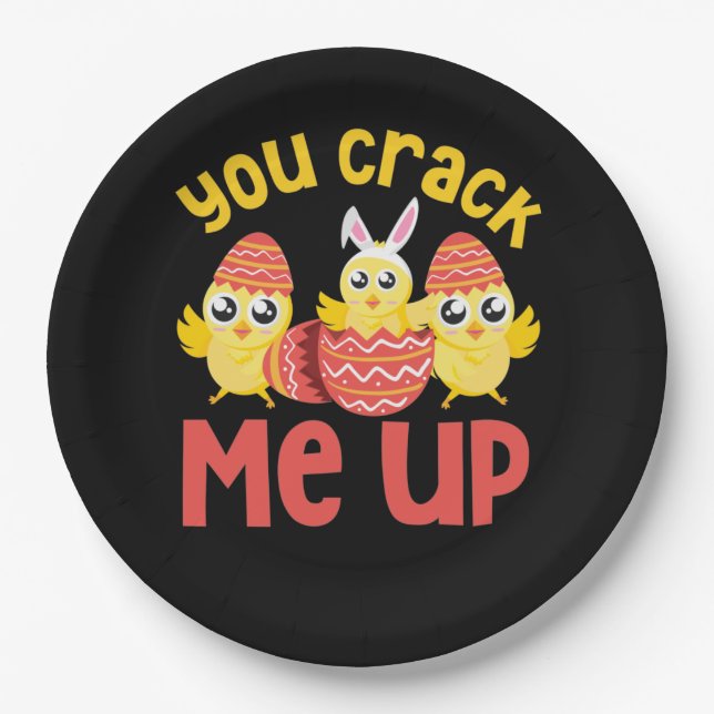 You Crack Me Up Easter Chicks Paper Plates (Front)