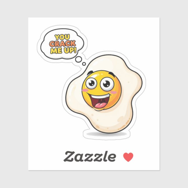 You Crack Me Up – Funny Breakfast Egg Cartoon  Sticker (Sheet)
