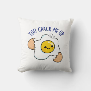 You Crack Me Up Funny Egg Pun Throw Pillow