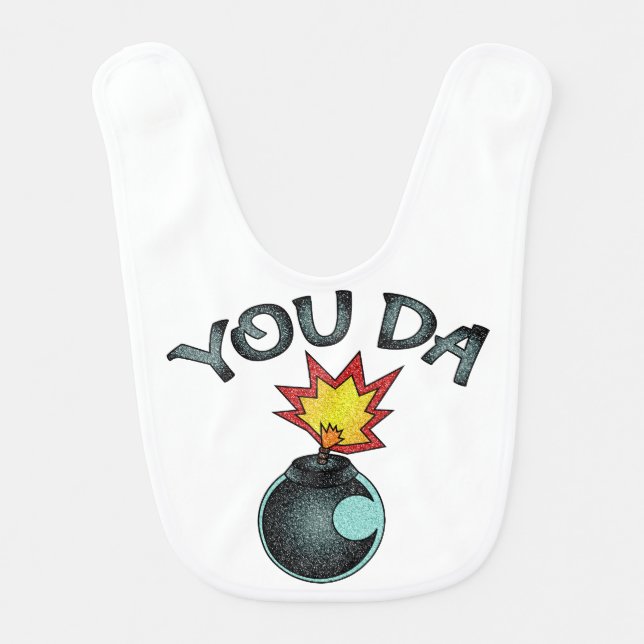 You Da Glitter Bomb Baby Bib (Front)