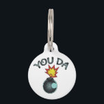 You Da Glitter Bomb Pet ID Tag<br><div class="desc">A digital texture glitter bomb with text arched over saying, "You Da, " Thus, creating the saying, "You Da Glitter Bomb."</div>