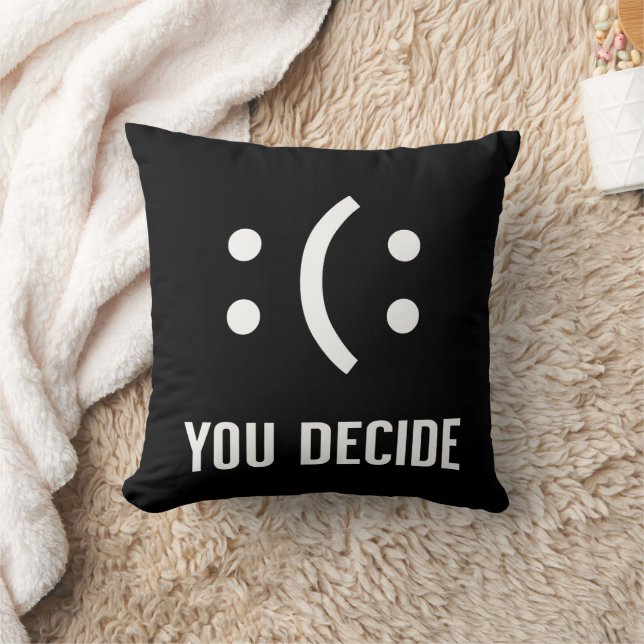 You Decide Emoji Mood Design Throw Pillow (Blanket)