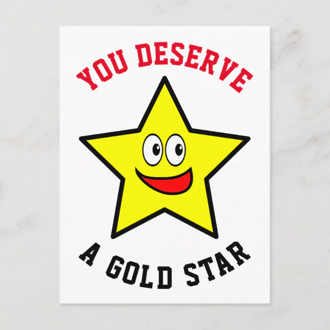 You Deserve A Gold Star Appreciation Postcard Zazzle