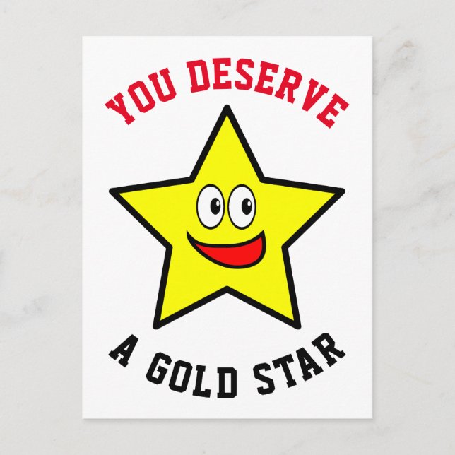 You Deserve A Gold Star Appreciation Postcard (Front)