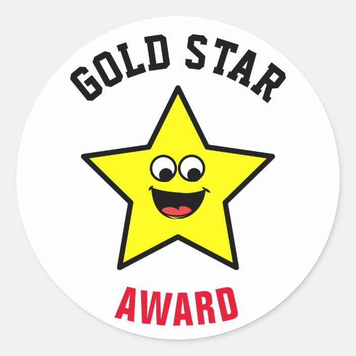 You Deserve A Gold Star Award Winner Classic Round Sticker Zazzle