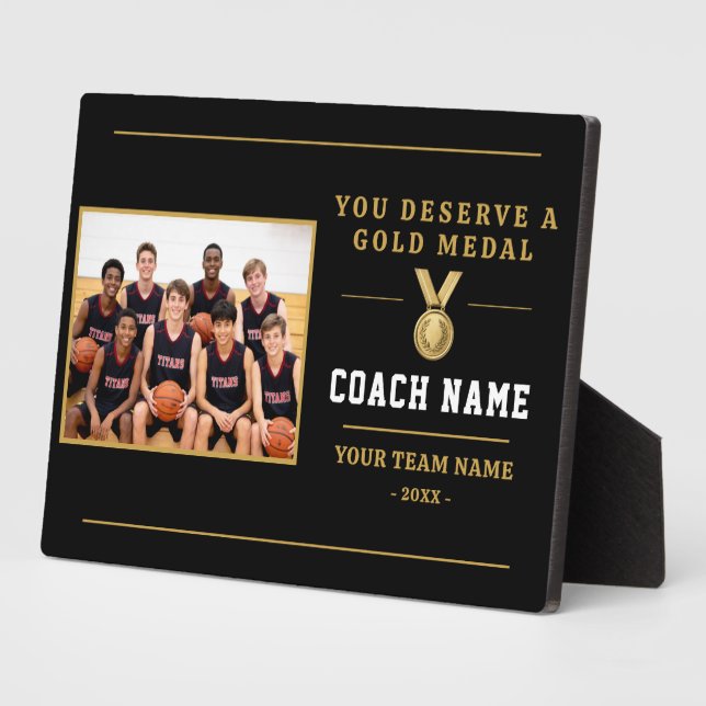 You Deserve a Medal Coach Photo Plaque (Side)