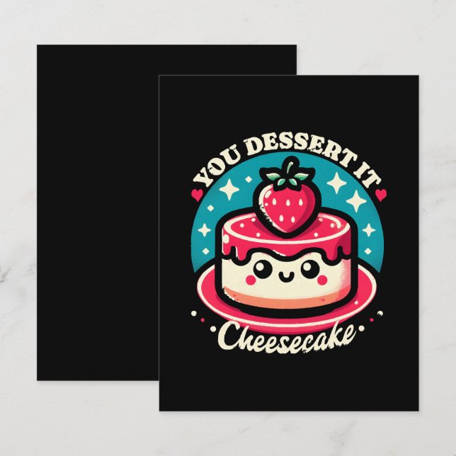 You Dessert It - Cheesecake Kawaii RSVP Card (Front/Back)
