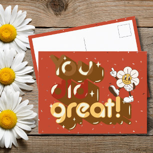 You Did Great Retro Postcard