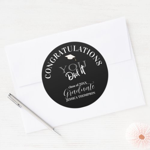 You Did It Class of 2024 Congrats Graduation Classic Round Sticker
