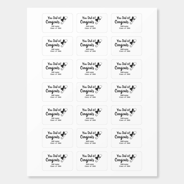 You did it congrats graduation add student name ye matchboxes (Sticker Sheet)