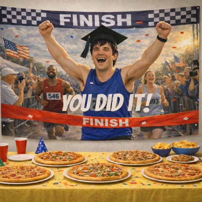 You Did It! Finish Line Graduation Customizable  Banner (Creator Uploaded)