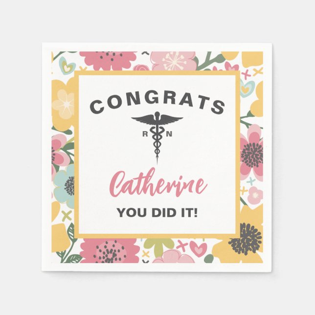 You Did It Nurse Graduation Napkins (Front)