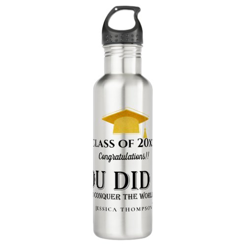 YOU DID IT Photo Class of 2024 Graduation  Stainless Steel Water Bottle
