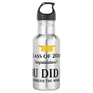 YOU DID IT Photo Class of 2025 Graduation Stainless Steel Water Bottle