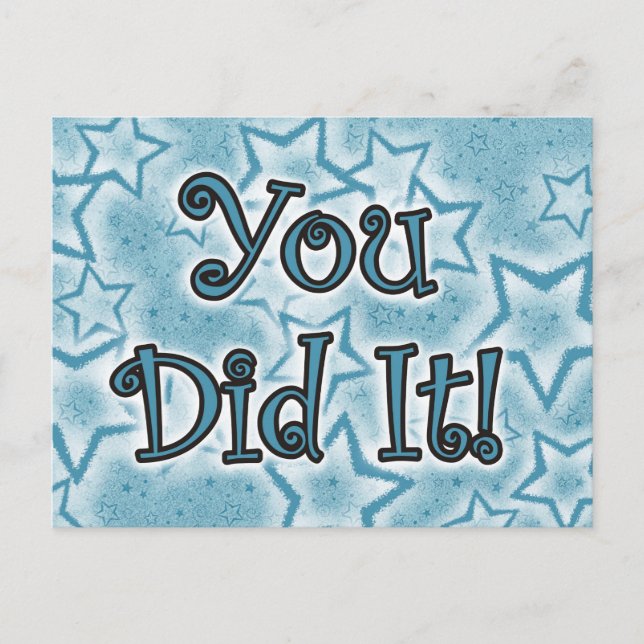 You Did It! Postcard (Front)