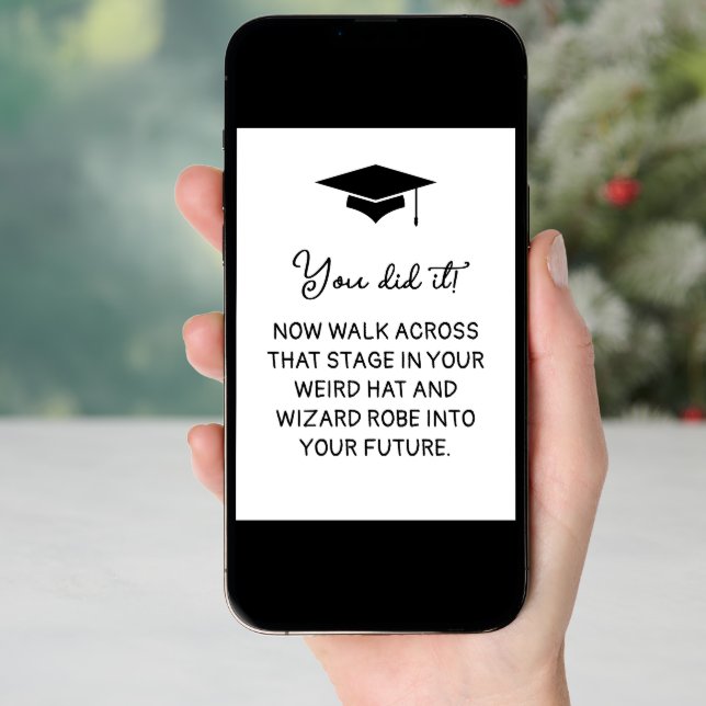 You Did It! Wizard Robe and Hat Funny Graduation Holiday Card (Front Digital)
