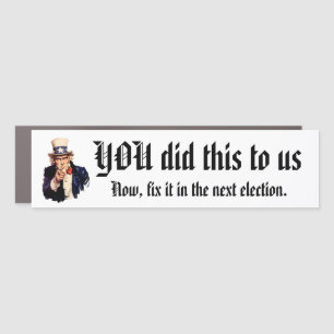 YOU Did This to Us Car Magnet
