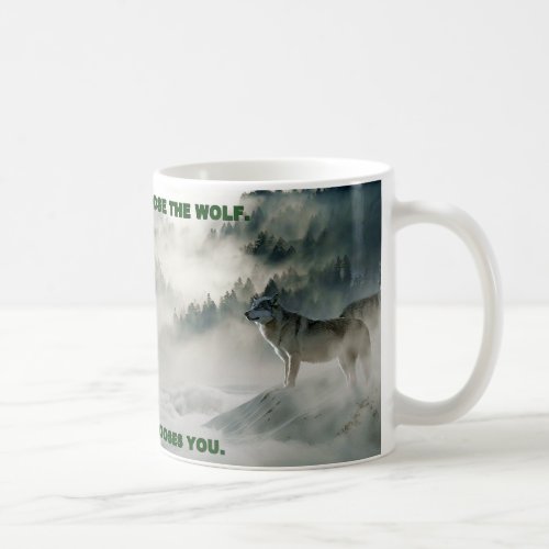 You Dont Choose The Wolf Winter Scene Coffee Mug