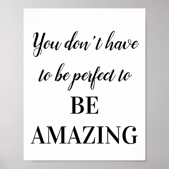 You don't have to be perfect to be amazing poster (Front)