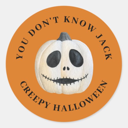 You Dont Know Jack Gothic Halloween Pumpkin  Classic Round Sticker