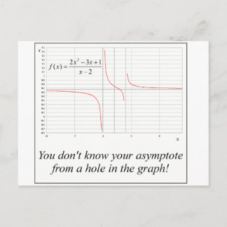 You don't know your asymptote... postcard