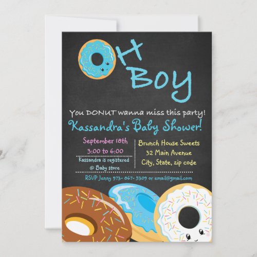 You DONUT Wanna Miss This Baby Shower Oh Boy Card