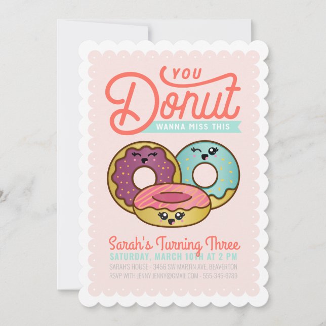 You Donut Wanna Miss This Party Invitation (Front)