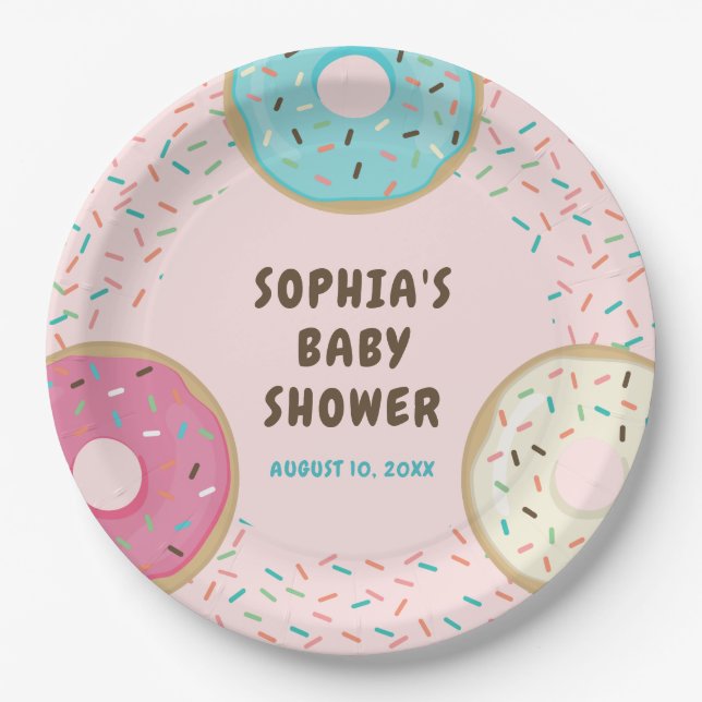 You Donut Want to Miss Baby Shower Paper Plates (Front)