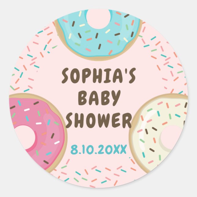 You Donut Want to Miss Baby Shower Stickers (Front)