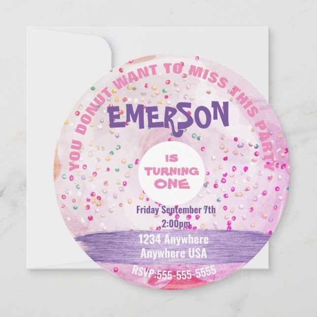 YOu DONUT want to miss, donut party, so sweet Invitation (Front)