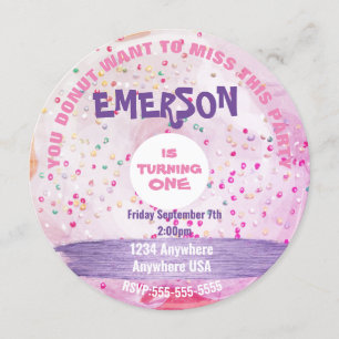 YOu DONUT want to miss, donut party, so sweet Invitation