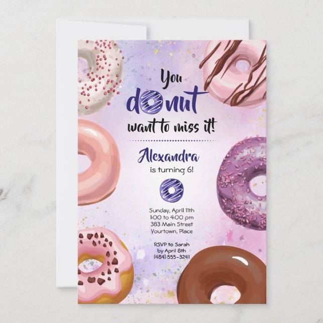 You Donut Want to Miss It Birthday Party Invitatio Invitation (Front)