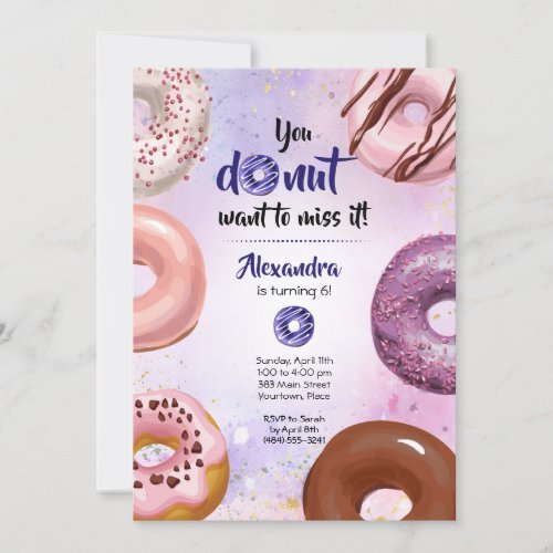 You Donut Want to Miss It Birthday Party Invitatio Invitation