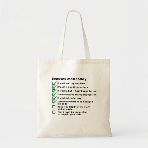 You excuse used today tote bag