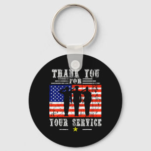 You For Your Services Patriotic - Veterans Day For Keychain