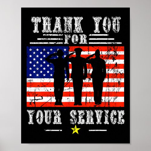 You For Your Services Patriotic _ Veterans Day For Poster