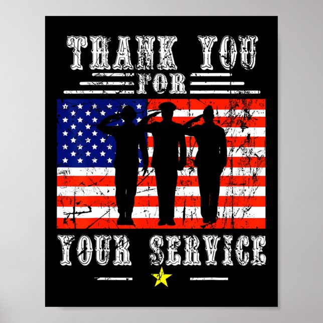 You For Your Services Patriotic - Veterans Day For Poster (Front)