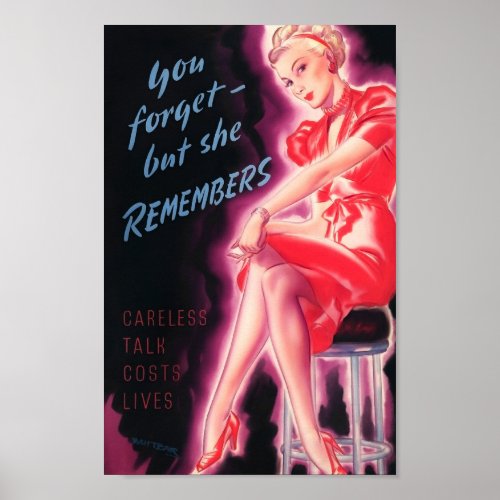 You Forget _ But She Remembers _ WW2 Poster