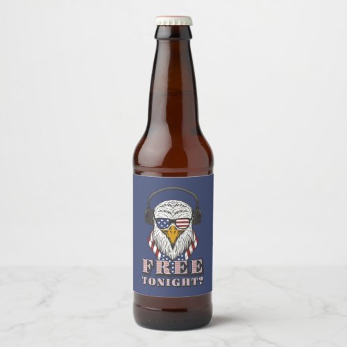 you free tonight 4th of july patriotic bald eagle beer bottle label