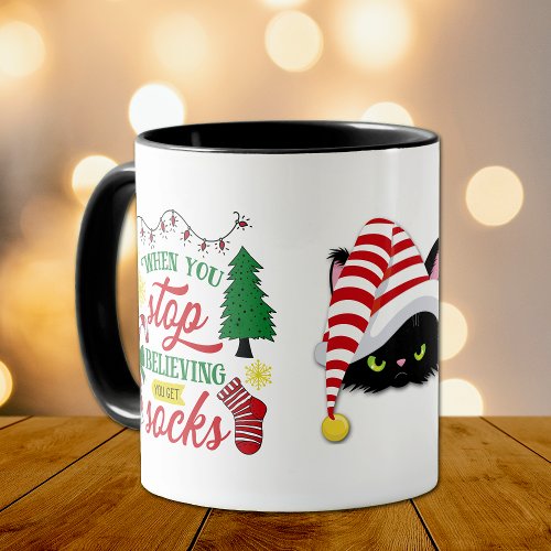 You Get Socks Angry Cat Christmas Mug