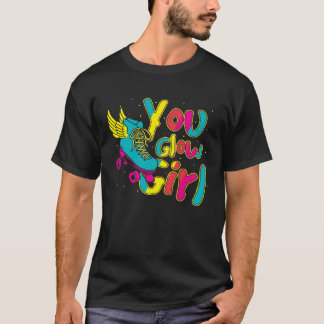 You Glow Girl Roller Skates Boys Roller Skating T-Shirt